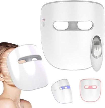 Masque LED Visage - Lumière Rouge, Bleue Et NIR Pour Anti-Âge, Réduction Des Rides Et Traitement De L'Acné. Sans Fil Et Portable.