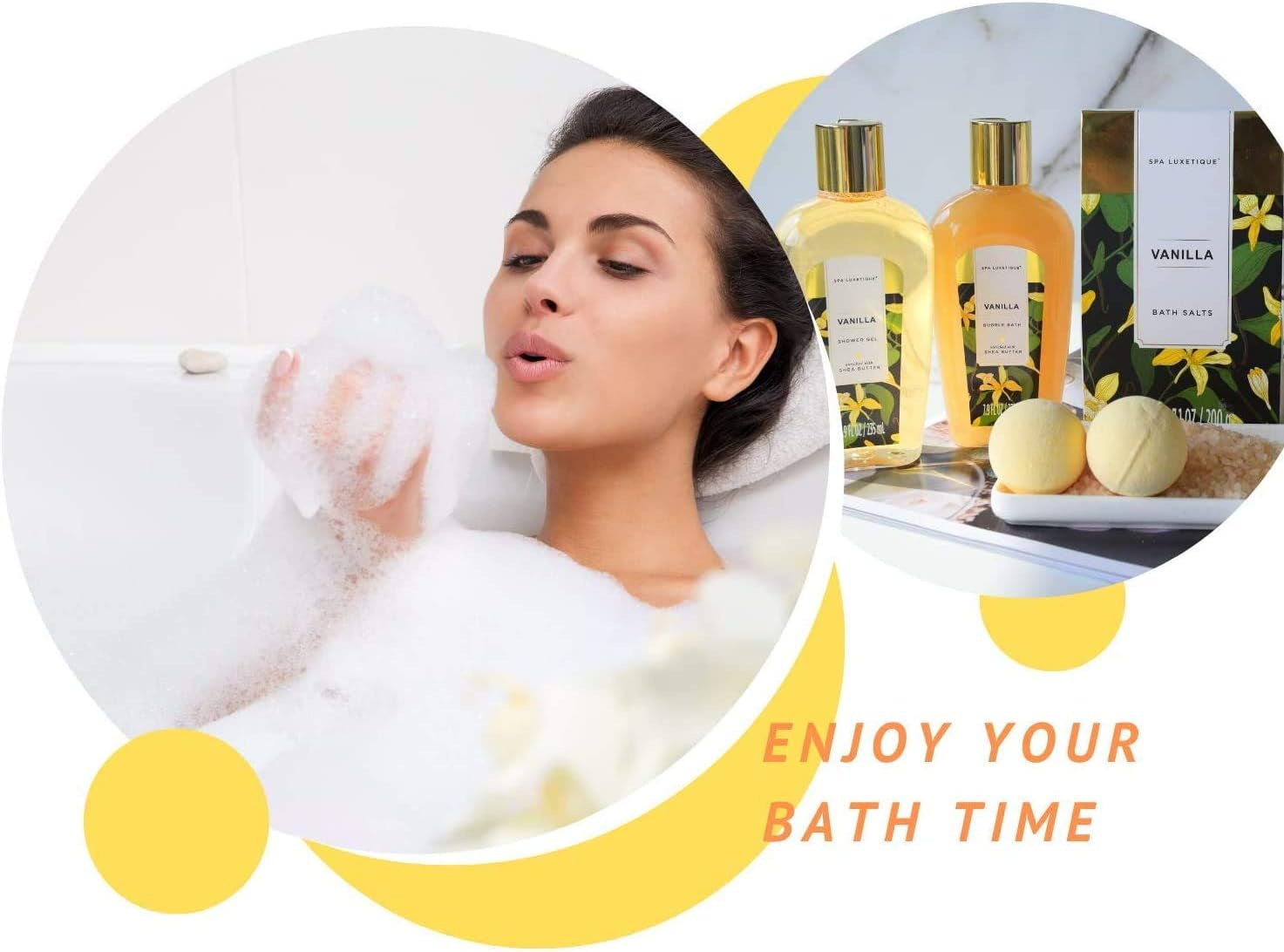 Coffret Cadeau Pour Les Femmes, 10PC Coffret De Bain, Parfum De Vanille, Crème Pour Les Mains, Cadeau De Noël Et D’Anniversaire, Cadeau Noël, Cadeau Fête Des Mères